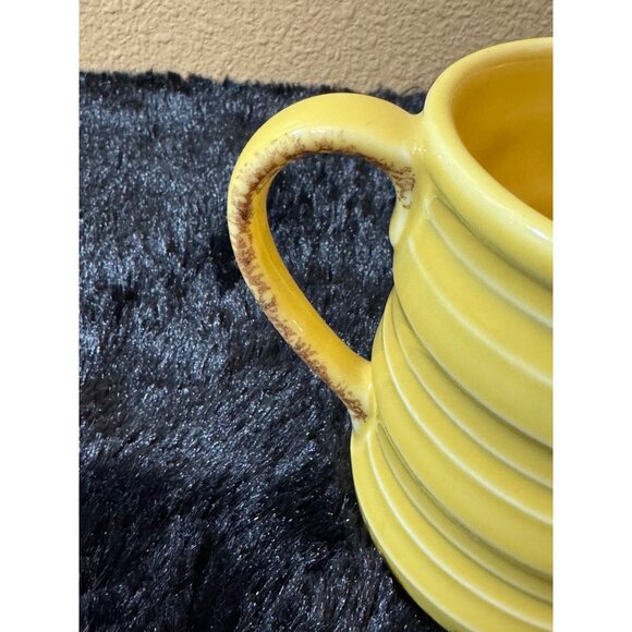 Starbucks Yellow Ribbed Ceramic Coffee Mug 2005 Edition - Picture 3 of 5